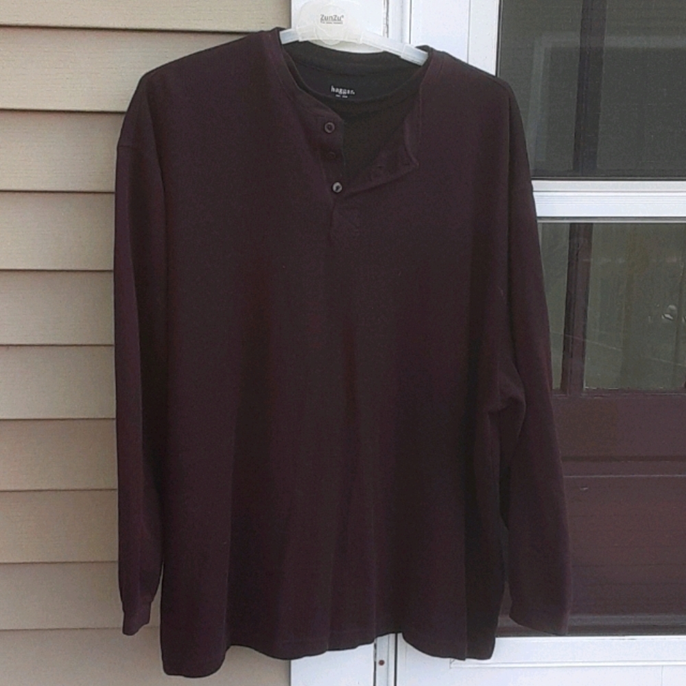 Haggar Mens Long Sleeve Thermal Pullover 3XL